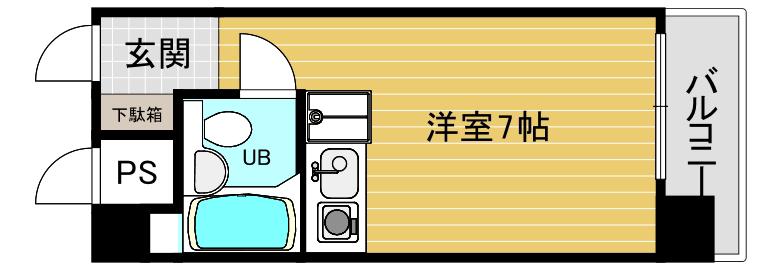 パラツィーナ夙川東(ワンルーム/4階)の間取り写真