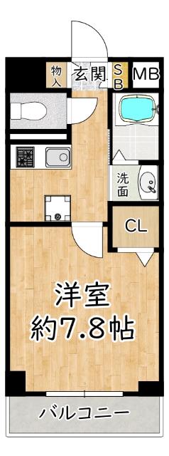 フューチャー野里(1K/5階)の間取り写真
