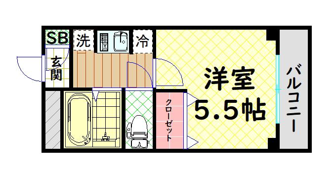 WEHOME堺(1K/3階)の間取り写真