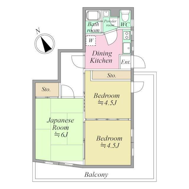 海老名マンション(3DK/3階)の間取り写真