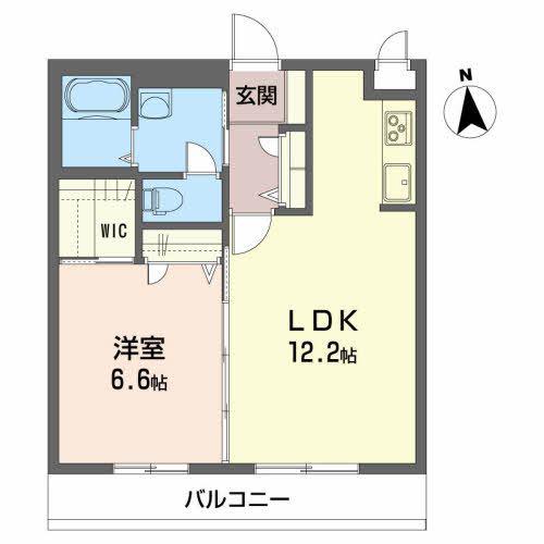 メゾンマスト南白土(1LDK/2階)の間取り写真