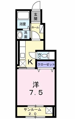 フェアリーガーデン(1K/1階)の間取り写真
