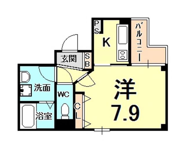 エル西宮(1K/2階)の間取り写真
