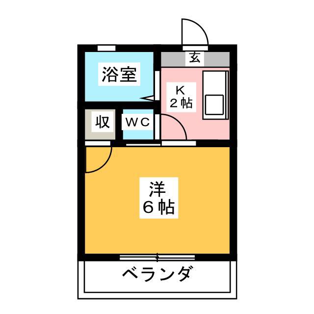 JEWEL(ワンルーム/2階)の間取り写真