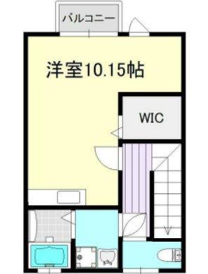 メゾネットヒル(ワンルーム/2階)の間取り写真