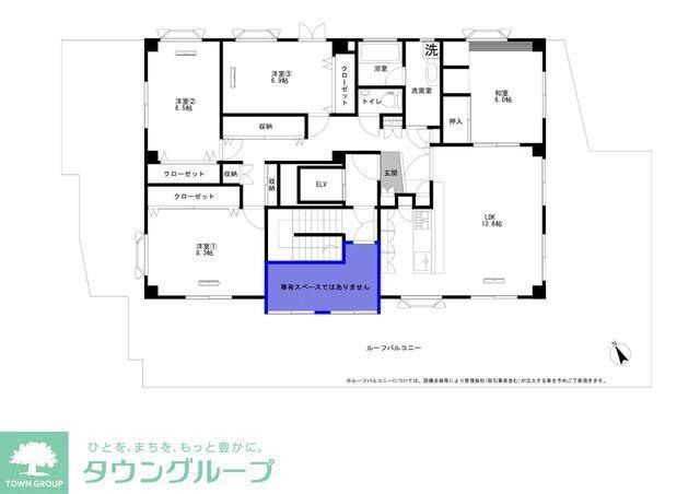 ドメス稲田堤ビル(4LDK/5階)の間取り写真