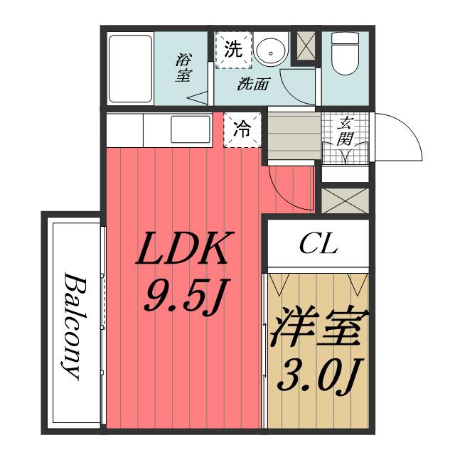 エトワール/王子台(1LDK/1階)の間取り写真