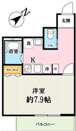キャメル草加谷塚2丁目A棟(1K/2階)の間取り写真