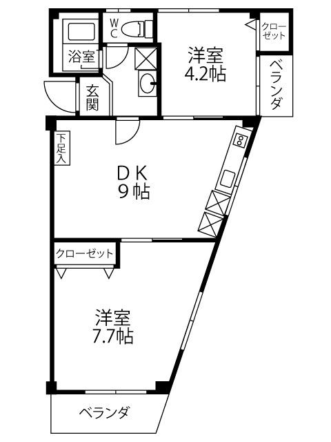 サンコーポ(2DK/2階)の間取り写真