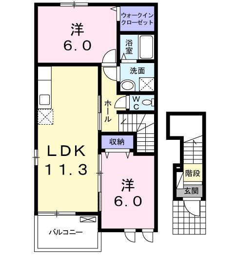 アシスト(2LDK/2階)の間取り写真