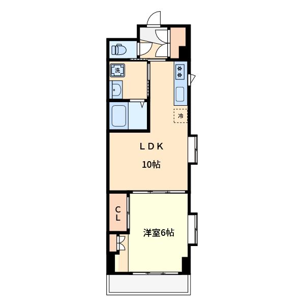 富士見台コーポ(1LDK/2階)の間取り写真