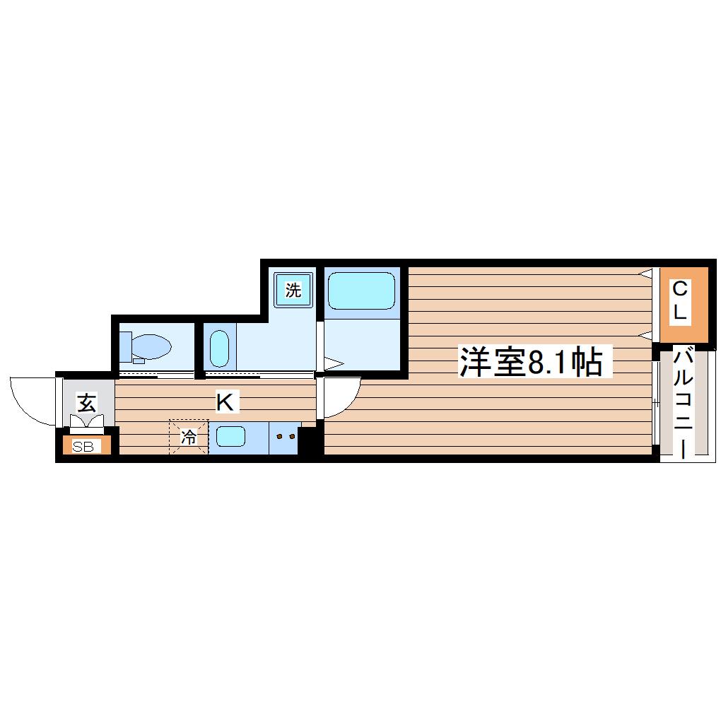 YU TERRACE(1K/1階)の間取り写真
