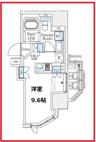 浅草田原町レジデンス(ワンルーム/11階)の間取り写真