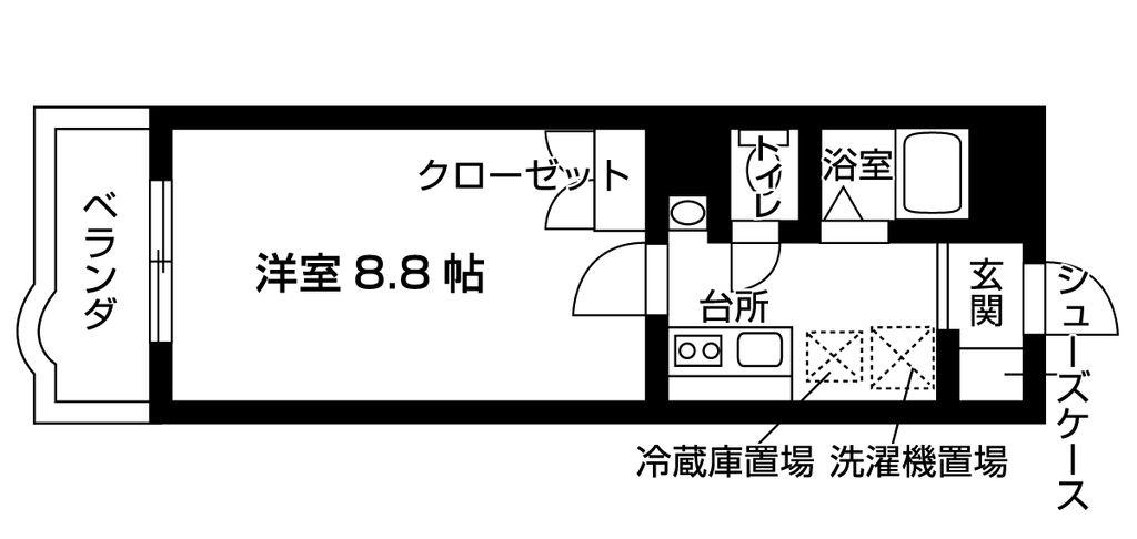 エクレール船橋日大前(1K/1階)の間取り写真