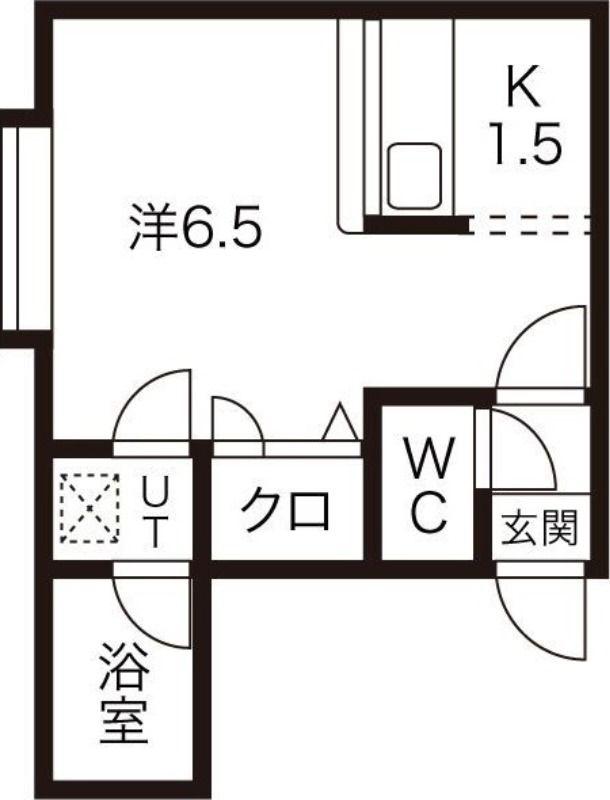 ジークフリート元町(1K/2階)の間取り写真