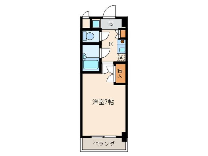 バニヤンツリー野芥(1K/4階)の間取り写真