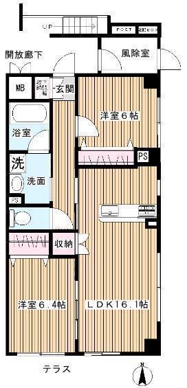M.T北浦和(2LDK/1階)の間取り写真