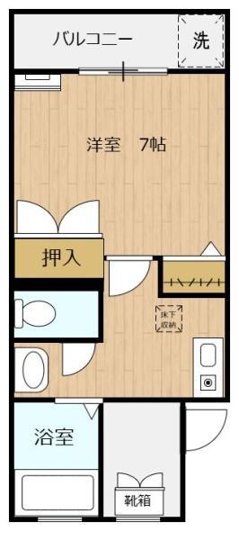 コーポコジマ(1K/1階)の間取り写真