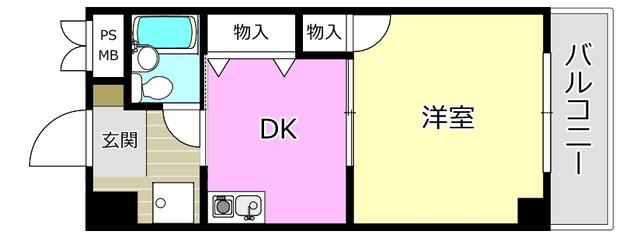 グリーンヒルII(1DK/2階)の間取り写真