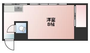 三笠荘(ワンルーム/2階)の間取り写真