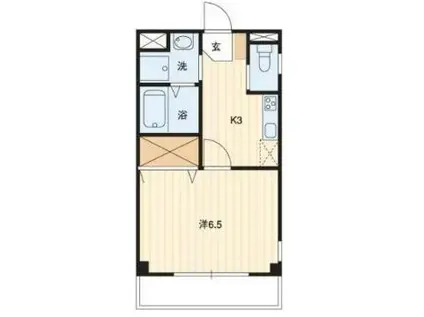 プラスパーA(1K/4階)の間取り写真