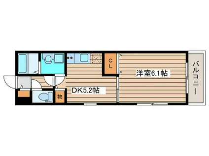 グランディオ北仙台I(1DK/1階)の間取り写真