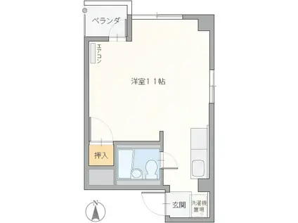 J・ラミーコ(ワンルーム/2階)の間取り写真