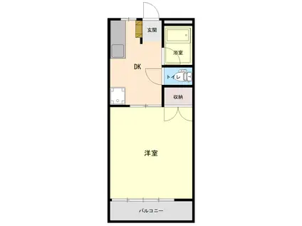 MSハイツ C棟(1DK/2階)の間取り写真