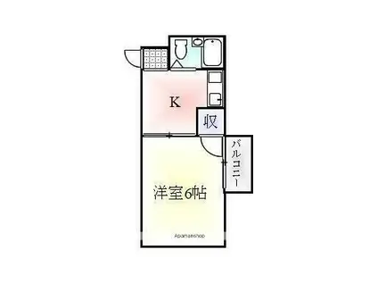 ローズガーデン(1K/2階)の間取り写真