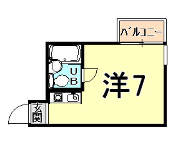 甲子園ハイム W棟(ワンルーム/2階)の間取り写真