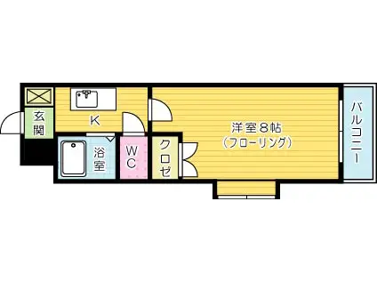 プレアール明和町(1K/2階)の間取り写真