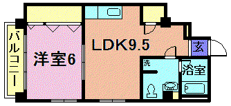 ヴェルジュ松波(1LDK/5階)の間取り写真