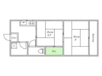 田中マンション(2K/3階)の間取り写真