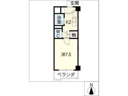 ウィステリア辰巳(1K/1階)の間取り写真