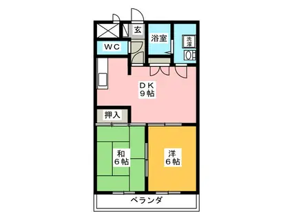 メゾンハヤシ(2DK/4階)の間取り写真