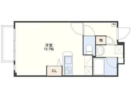 ハーバーヒルガーデン南山手(ワンルーム/1階)の間取り写真