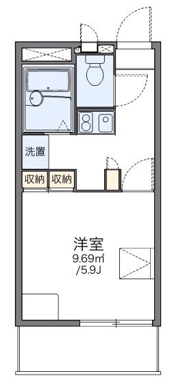 西武拝島線 西武立川駅 徒歩10分 3階建 築25年(1K/2階)の間取り写真