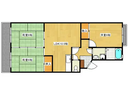 メゾン庚午(3LDK/3階)の間取り写真