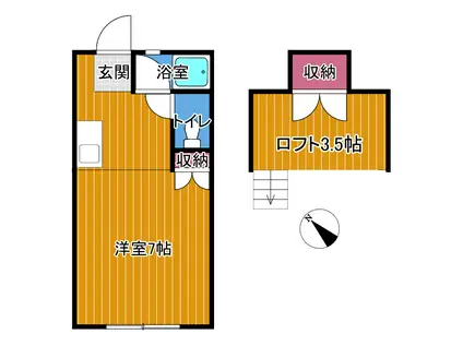 ウイング松崎(ワンルーム/1階)の間取り写真