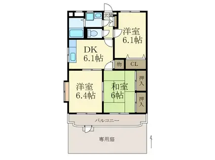 メゾン ローリエ(3DK/1階)の間取り写真