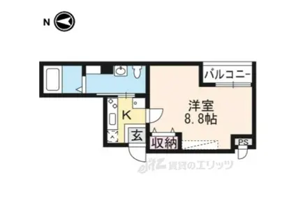 フラッティK&S千本寺之内(1K/3階)の間取り写真