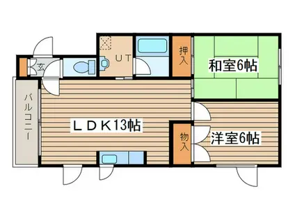 ピュア35(2LDK/1階)の間取り写真