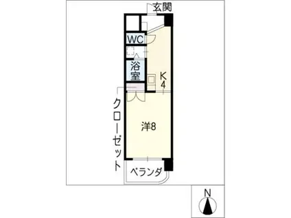 ラ・ベル・ビュー(1K/2階)の間取り写真