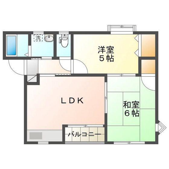 エクセレンス祇園(2DK/2階)の間取り写真