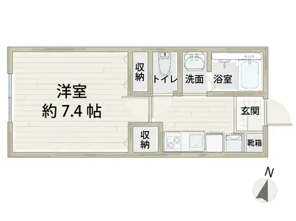 ARC坂ノ市(1K/1階)の間取り写真