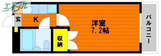 ウエストプラザ新保(1K/1階)の間取り写真