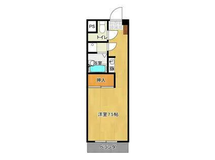 ウエスト RIVER MANSION(ワンルーム/3階)の間取り写真