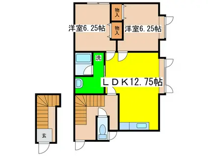 ジャガイモハイツ(2LDK/1階)の間取り写真