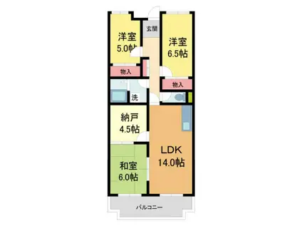 クレセール宝塚(3SLDK/2階)の間取り写真