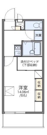 レオパレスCARTIER勅使K(1K/1階)の間取り写真